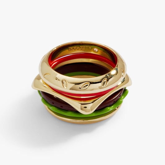 Alex and Ani Hot Grill Summer Hamburger Stacking Ring