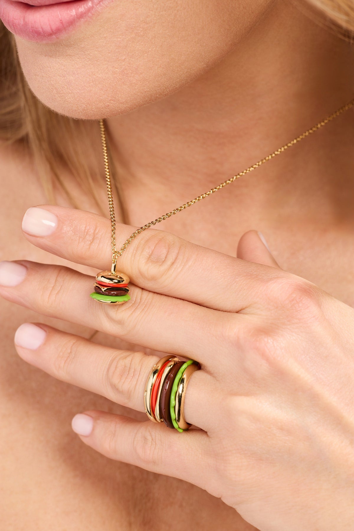 Alex and Ani Hot Grill Summer Hamburger Stacking Ring