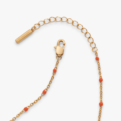 Alex and Ani Coral Enameled Chain Coin Station Anklet