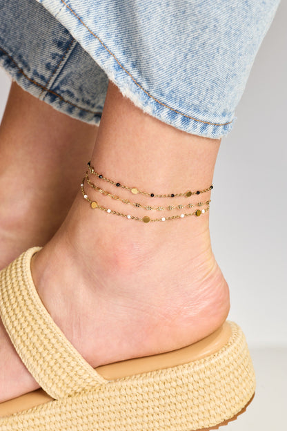 Alex and Ani White Enameled Chain Coin Station Anklet