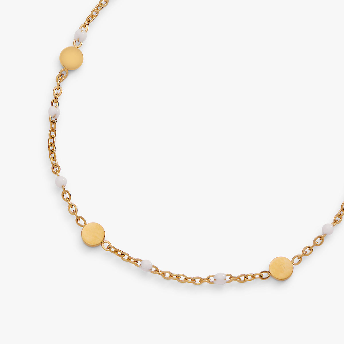 Alex and Ani White Enameled Chain Coin Station Anklet