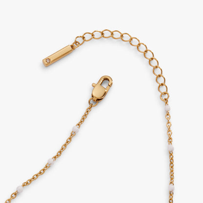 Alex and Ani White Enameled Chain Coin Station Anklet