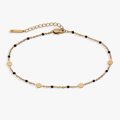 Alex and Ani Black Enameled Chain Coin Station Anklet
