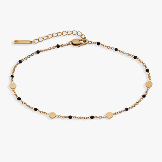 Alex and Ani Black Enameled Chain Coin Station Anklet