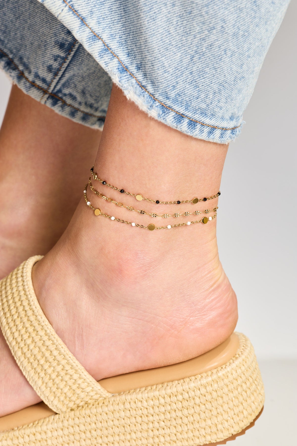 Alex and Ani Black Enameled Chain Coin Station Anklet