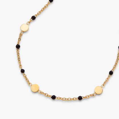 Alex and Ani Black Enameled Chain Coin Station Anklet