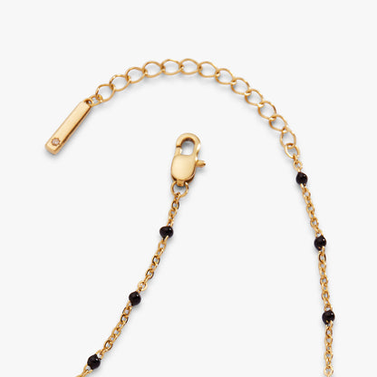 Alex and Ani Black Enameled Chain Coin Station Anklet