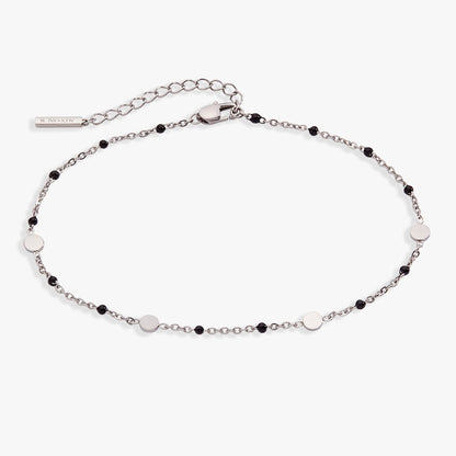 Alex and Ani Black Enameled Chain Coin Station Anklet
