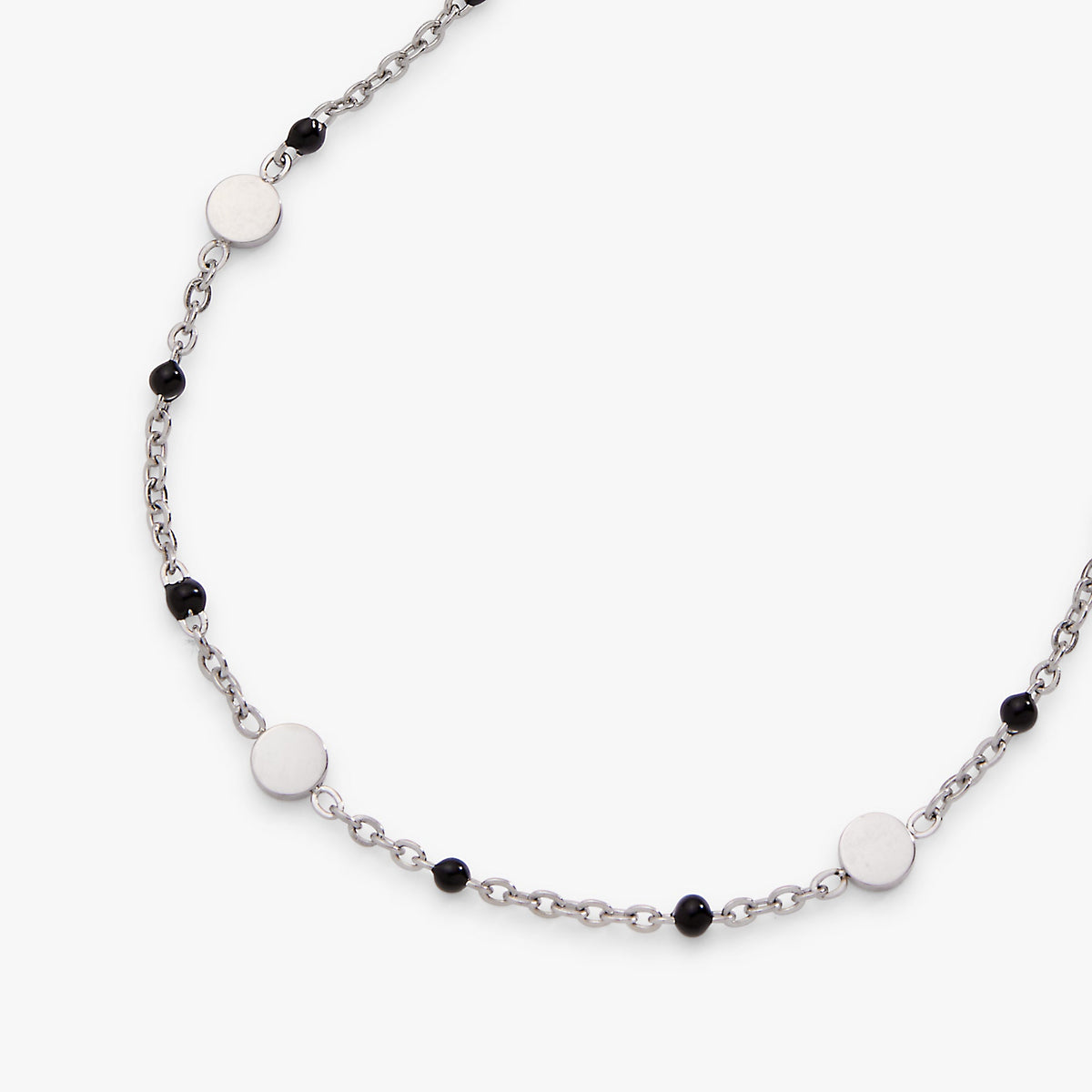 Alex and Ani Black Enameled Chain Coin Station Anklet