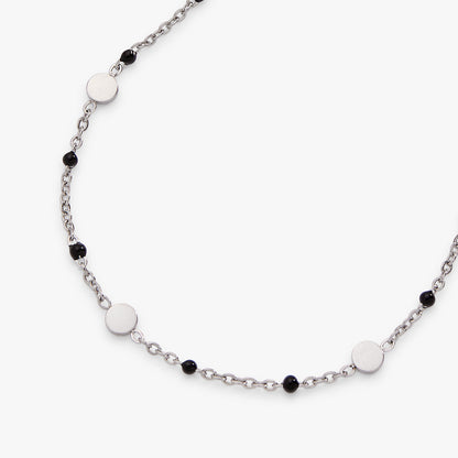Alex and Ani Black Enameled Chain Coin Station Anklet