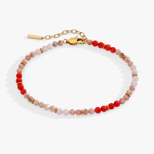 Alex and Ani Coral Ombre Semi-Precious Beaded Anklet