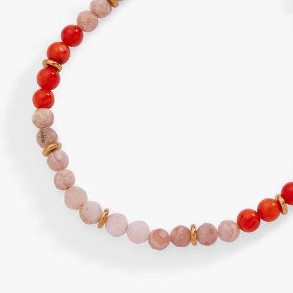 Alex and Ani Coral Ombre Semi-Precious Beaded Anklet