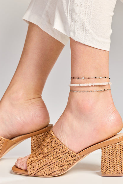 Alex and Ani Clear Quartz Semi-Precious Beaded Anklet