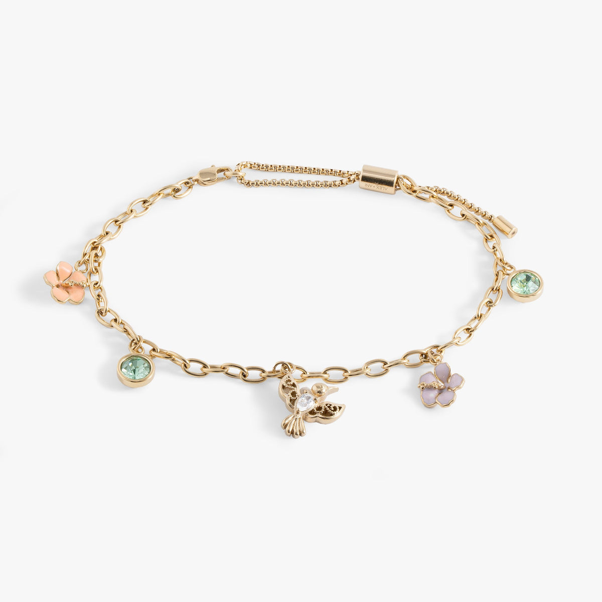 Alex and Ani Hummingbird Multicharm Adjustable Anklet
