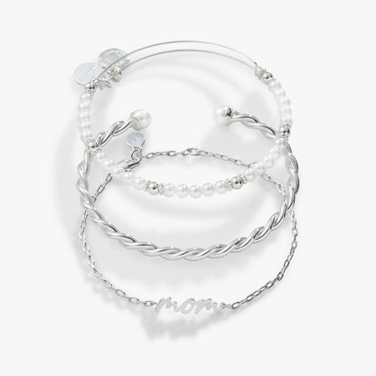 Alex and Ani Mom' Script Bracelet, Set of 3