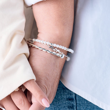 Alex and Ani Mom' Script Bracelet, Set of 3