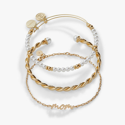 Alex and Ani Mom' Script Bracelet, Set of 3