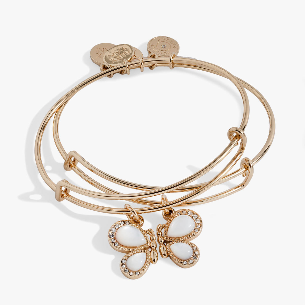 Alex and Ani Perfect Pairs- Butterfly Wings Bangle Set of 2