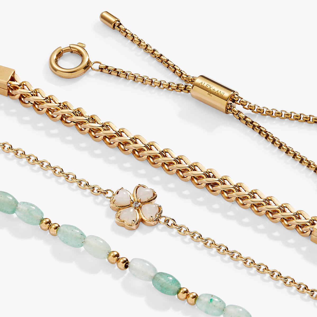 Alex and Ani Four-Leaf Clover Stranded™ Bracelet Set