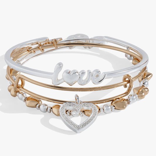 Alex and Ani Love Bracelets, Set of 3