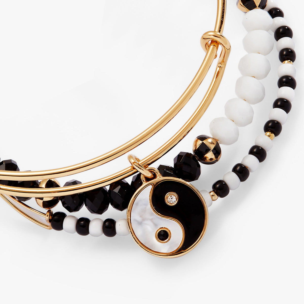 Alex and Ani Mother of Pearl Yin Yang Bangles, Set of 3