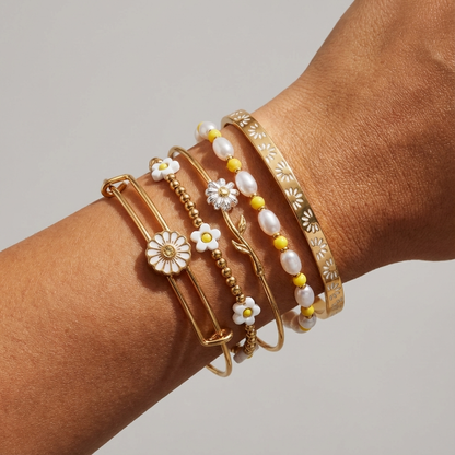 Alex and Ani Daisy Bangle set of 5