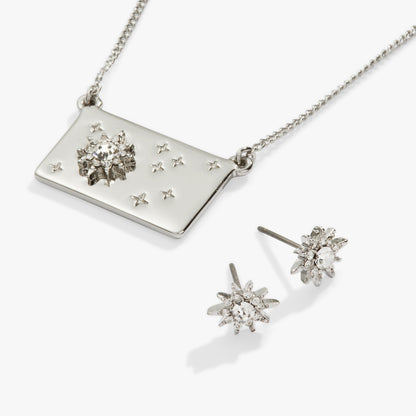 Alex and Ani Starburst Charm Necklace and Stud Earring Gift Set