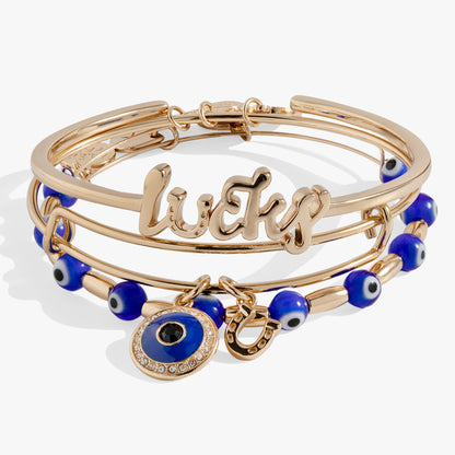 Alex and Ani Evil Eye Bangles, Set of 3