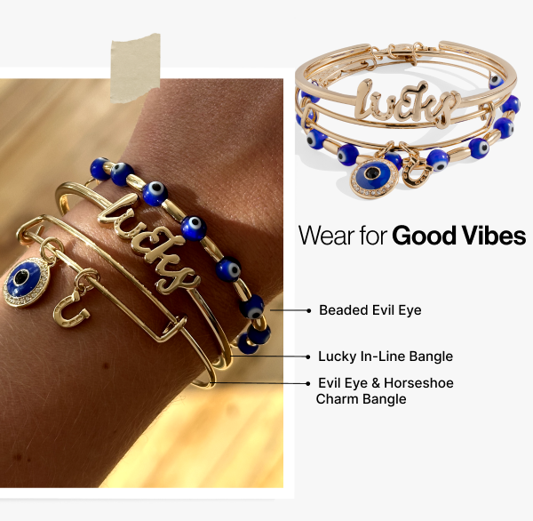 Alex and Ani Evil Eye Bangles, Set of 3