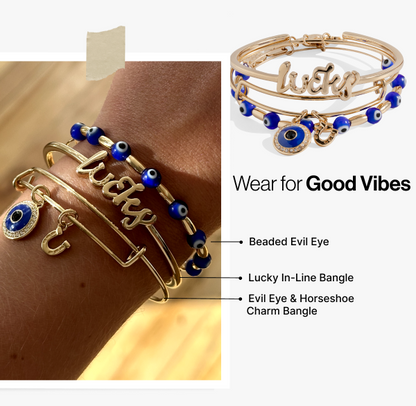 Alex and Ani Evil Eye Bangles, Set of 3