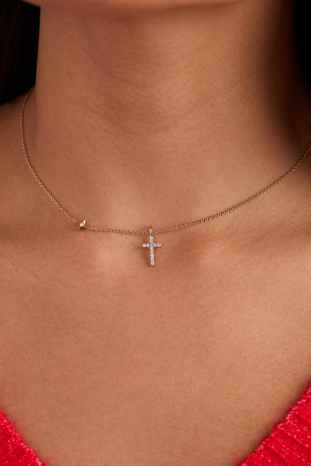 Alex and Ani Delicate Pave Cross Pendant Necklace