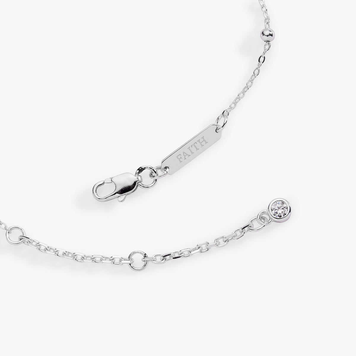 Alex and Ani Cross Delicate Pave Crystal Beaded Strand Bracelet