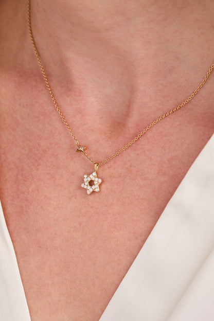 Alex and Ani Delicate Pave Star of David Pendant Necklace
