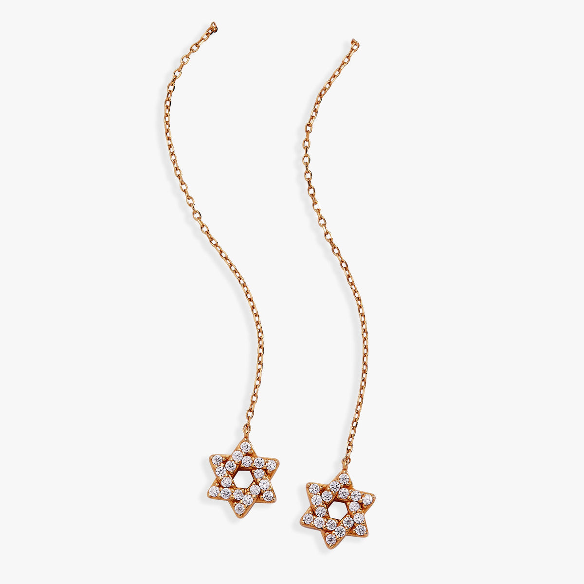 Alex and Ani Delicate Pave Star of David Threader Earrings