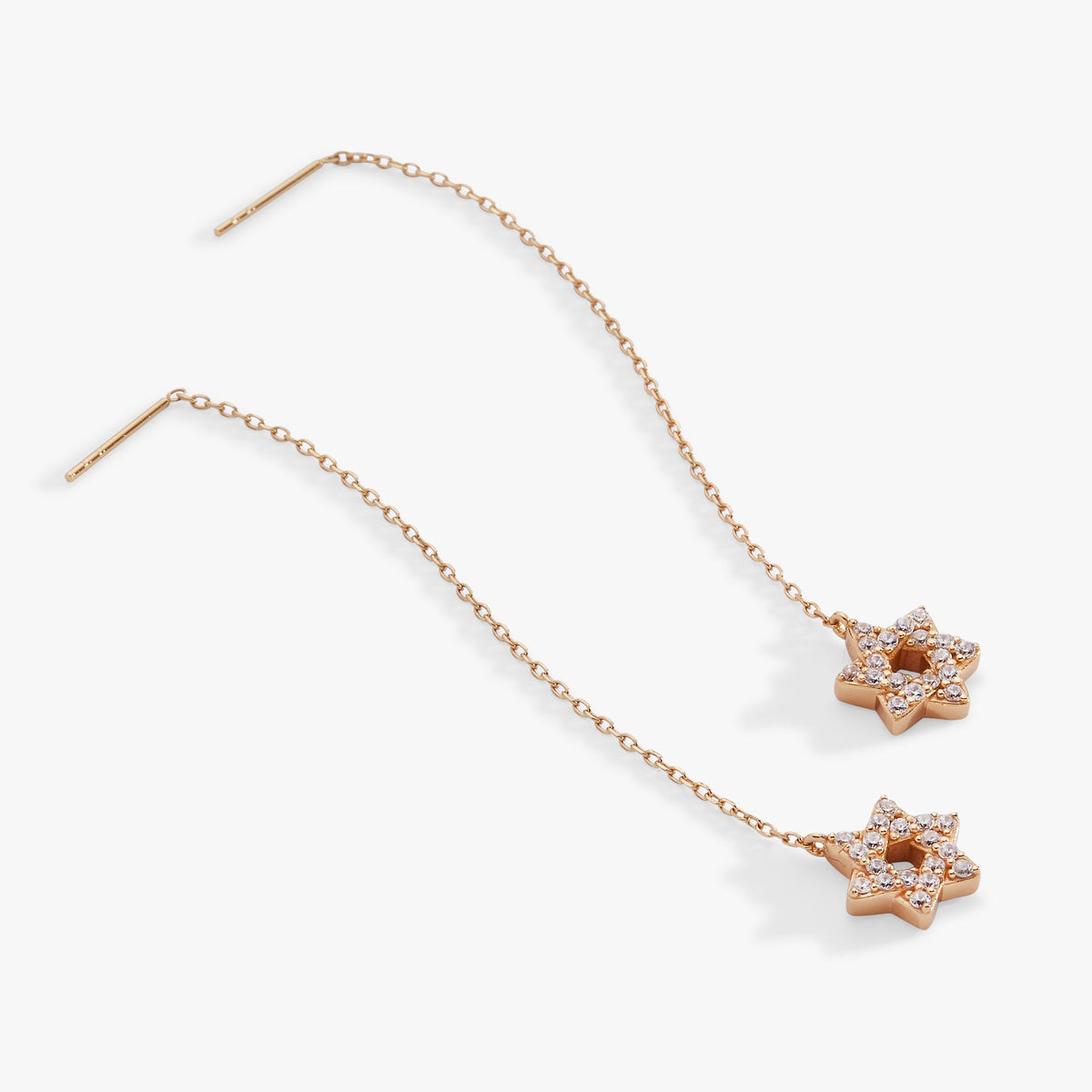 Alex and Ani Delicate Pave Star of David Threader Earrings