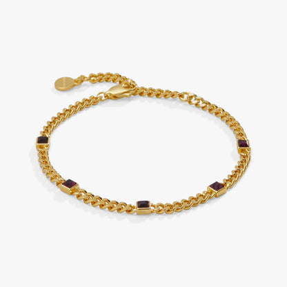 Alex and Ani Amethyst Curb Chain Bracelet, February Birthstone