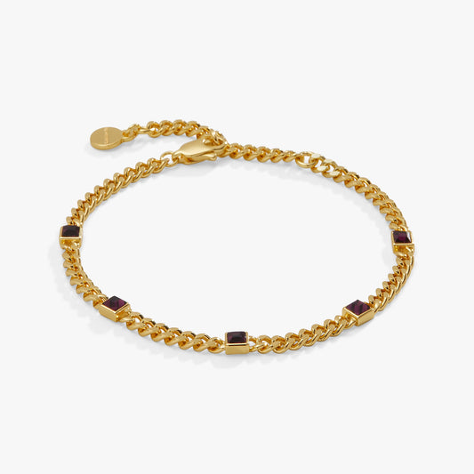 Alex and Ani Amethyst Curb Chain Bracelet, February Birthstone