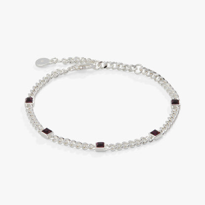 Alex and Ani Amethyst Curb Chain Bracelet, February Birthstone