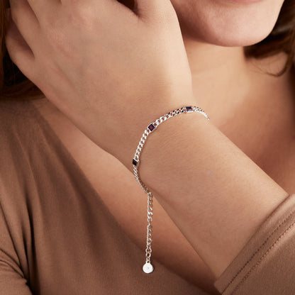 Alex and Ani Amethyst Curb Chain Bracelet, February Birthstone