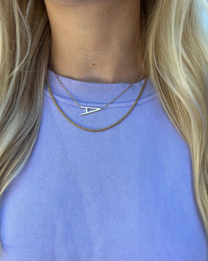 Alex and Ani Precious Elongated Initial Necklace A