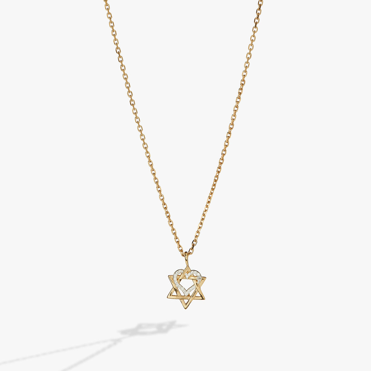 Alex and Ani Star of David Heart Necklace, 14kt Gold Plated