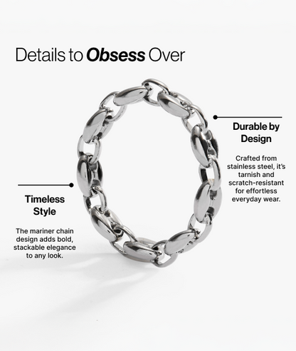 Alex and Ani Frozen Mariner Chain Ring