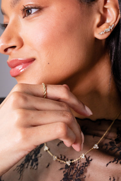Alex and Ani Frozen French Rope Chain Ring