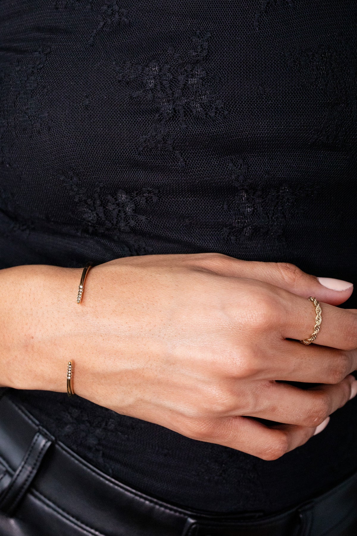 Alex and Ani Frozen French Rope Chain Ring