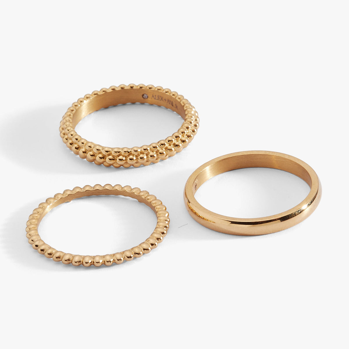 Alex and Ani 3 ring set-ball texture