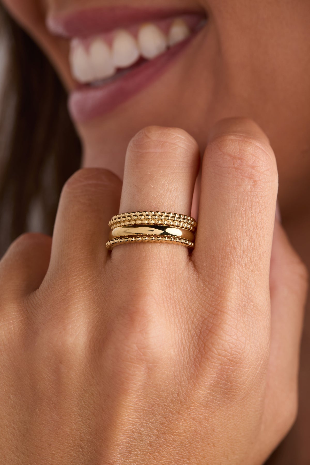 Alex and Ani 3 ring set-ball texture