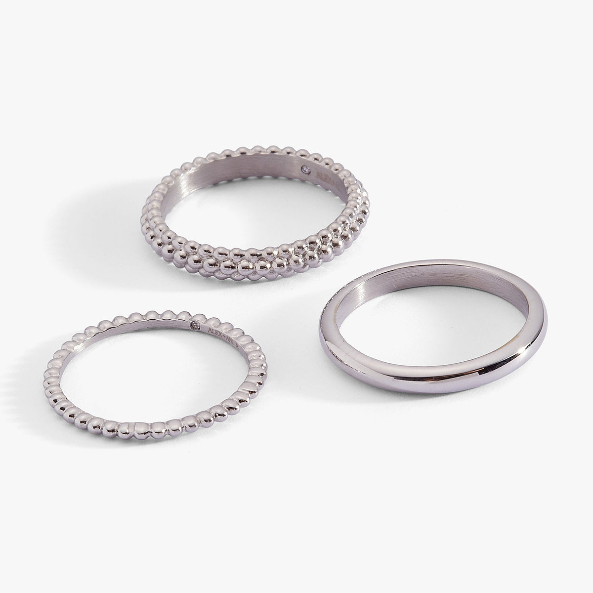 Alex and Ani 3 ring set-ball texture