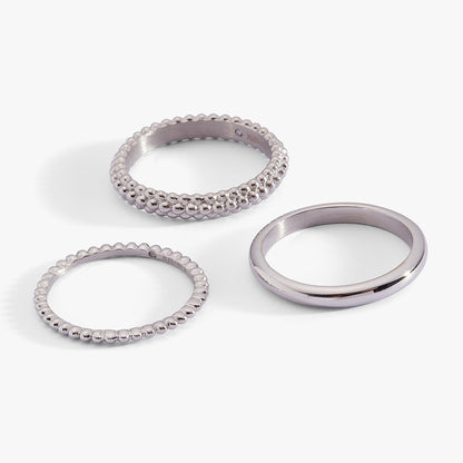 Alex and Ani 3 ring set-ball texture
