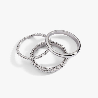 Alex and Ani 3 ring set-ball texture