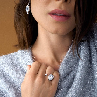 Alex and Ani Crystal Teardrop Ring – Sparkling Bridal and Evening Jewelry